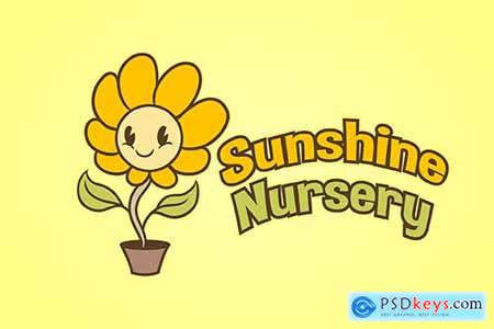 Cartoon Sunflower Mascot Logo