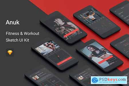 Anuk - Fitness & Workout Sketch UI Kit