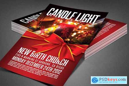 Candle Light Service Church Flyer 3883772