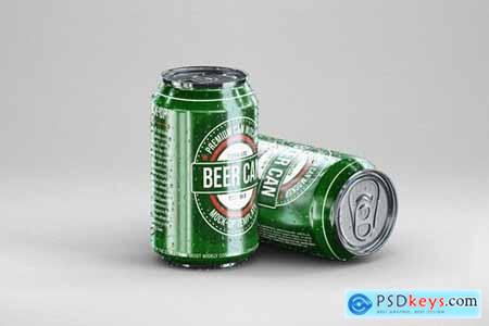 Small Beer Can Mock-Up Template