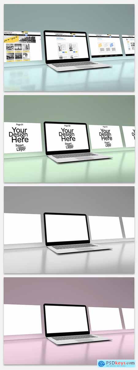 4 Website Pages on Laptop Mockup 264011837