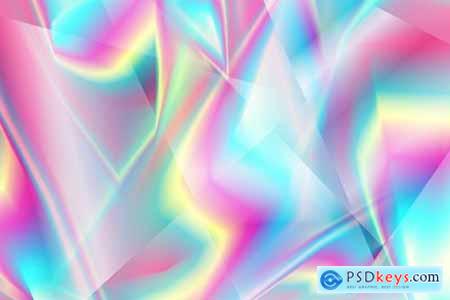 Holographic Glass Polygonal Abstract Shapes