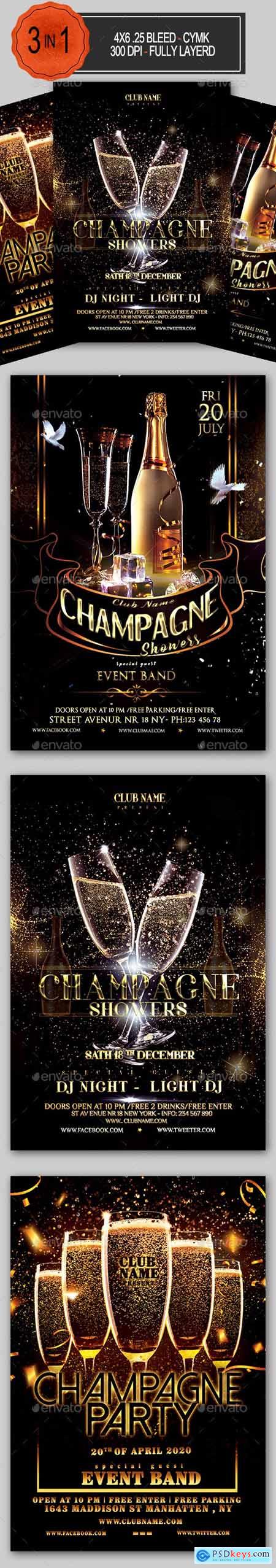 Champagne Party Flyer Bundle 24089199