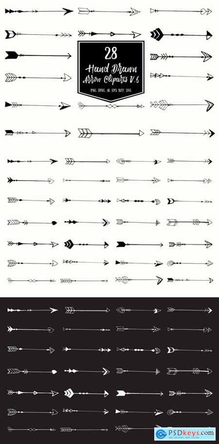 Hand Drawn Arrows Cliparts Ver. 6