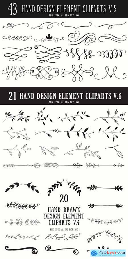 Hand Drawn Design Element Cliparts