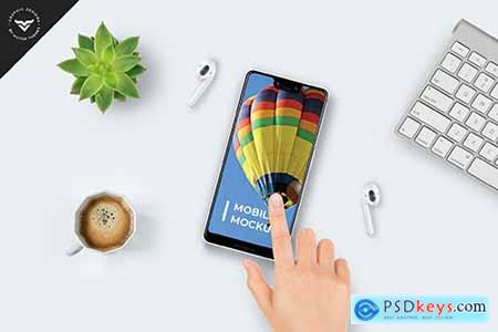 Mobile on Table PSD Mockup