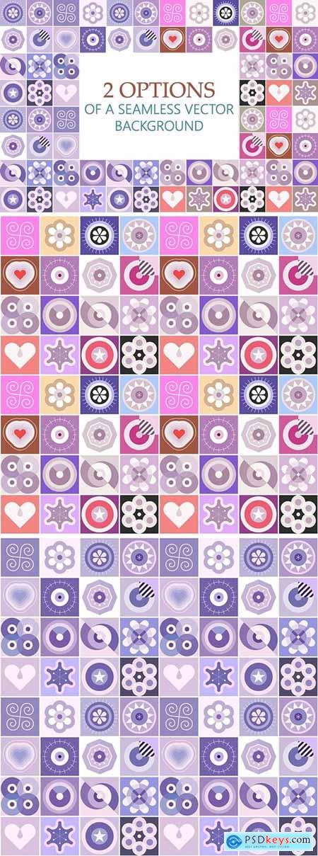 2 Options of a Seamless Patterns Vector Background