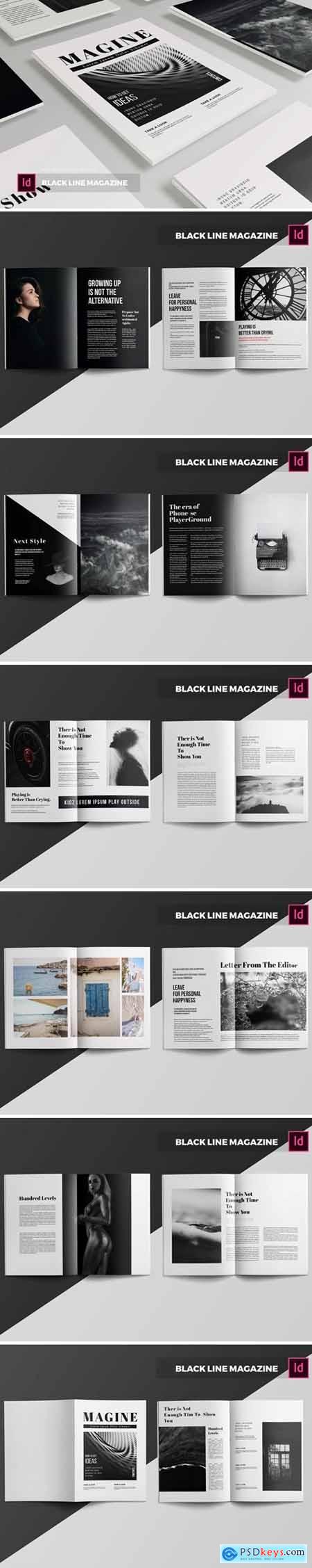 Black Line Magazine Template