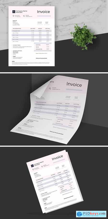 Clean Pink Invoice