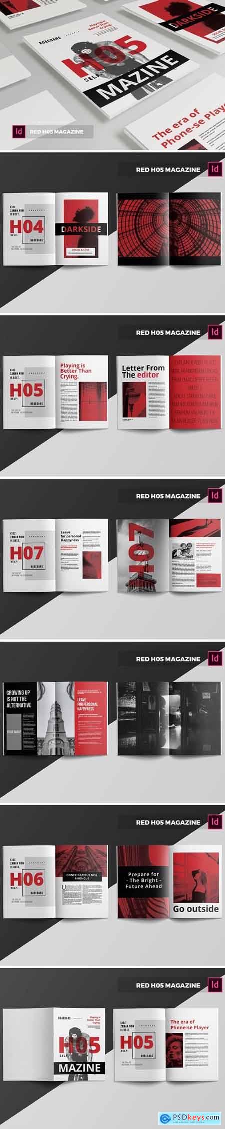 Red H05 Magazine Template