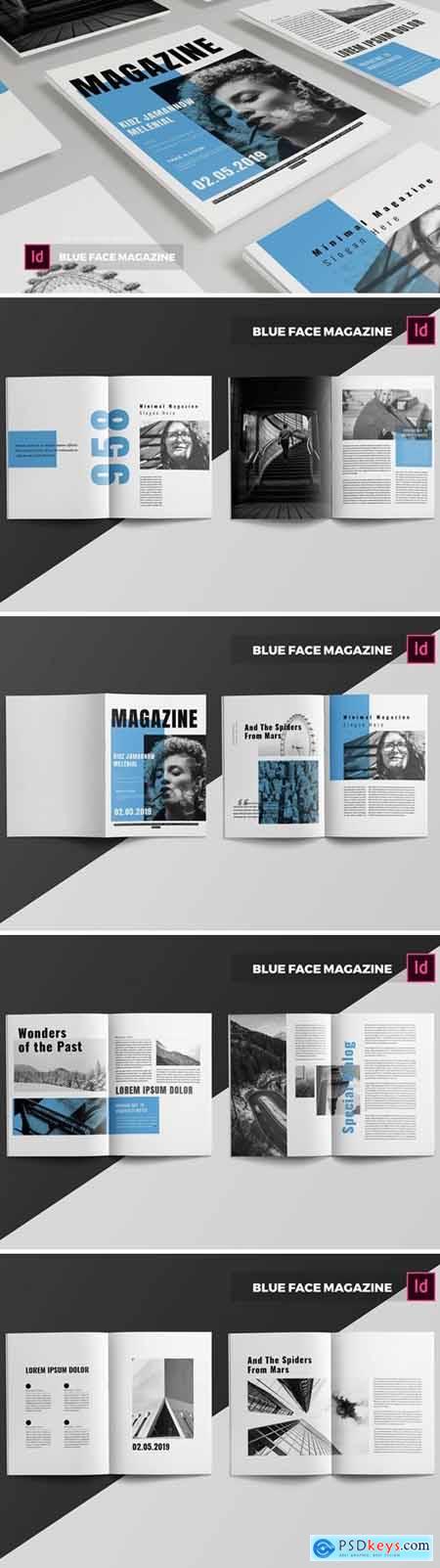 Blue Face Magazine Template