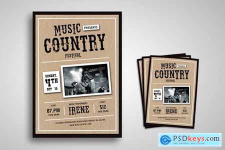 Music Country Festival Flyer Promo Template