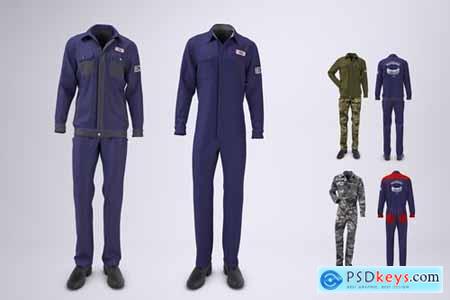 Mechanic Uniform with Jacket and Coveralls Mock-up