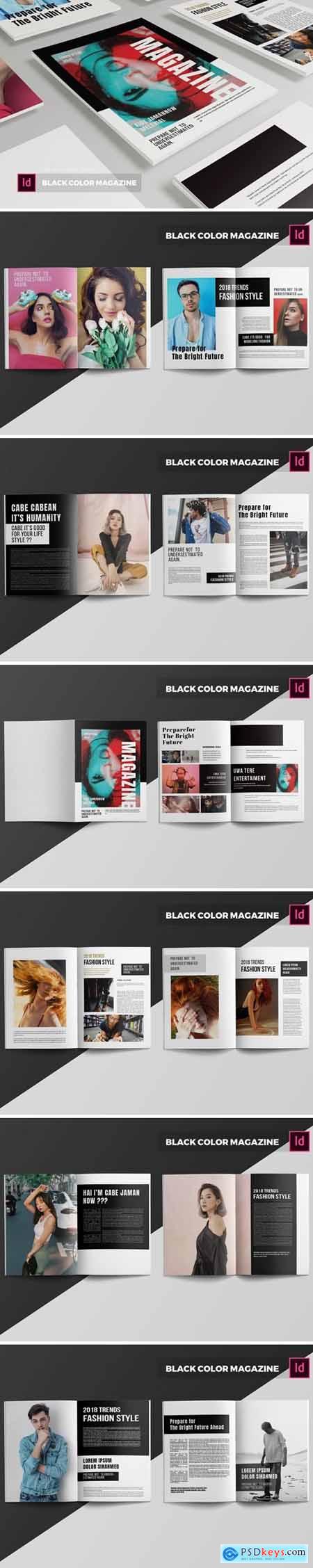Black Color Magazine Template