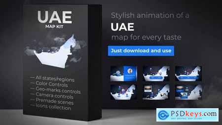 VideoHive United Arab Emirates Map - Emirates UAE Map Kit