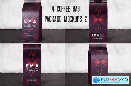 4 Coffee Bag Package Mockups 2
