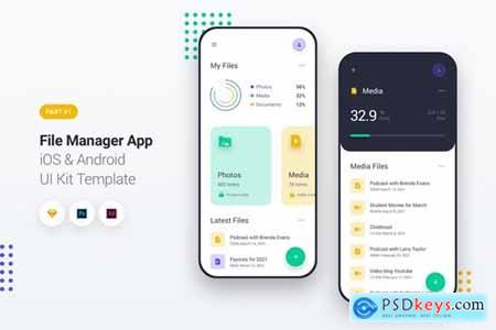 File Manager App iOS & Android UI Kit Template 1