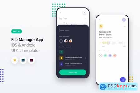 File Manager App iOS & Android UI Kit Template 2