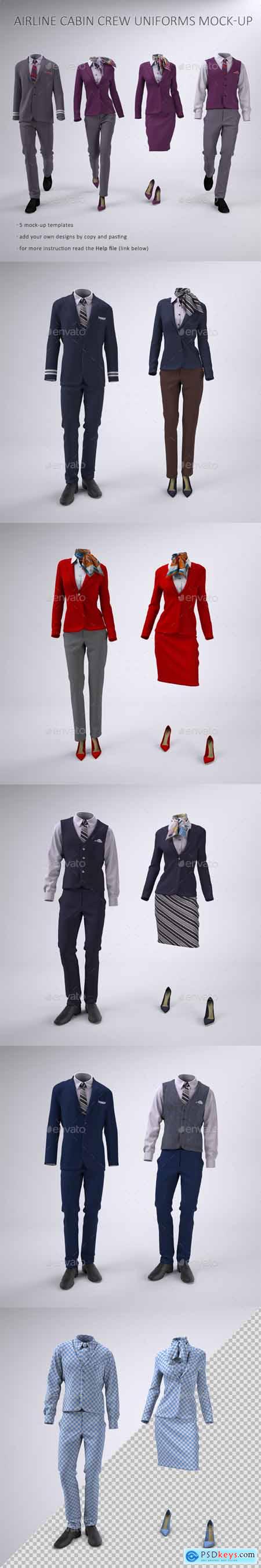 Download Airline Cabin Crew or Hotel Uniforms Mock-Up 23268316 » Free Download Photoshop Vector Stock ...