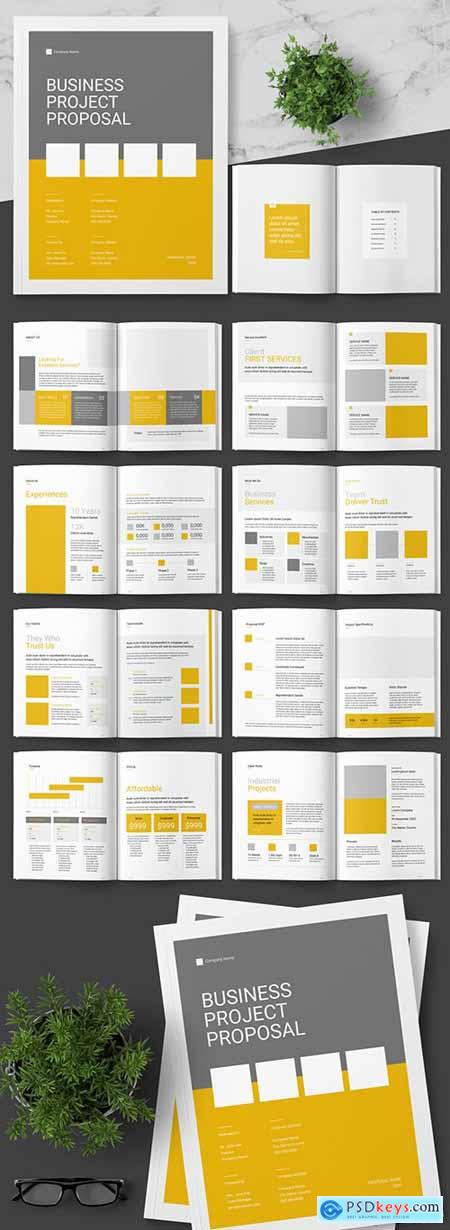Business Proposal Layout with Yellow Accents 250094984