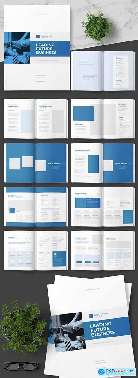 Company Profile Layout with Blue Accents 250094700