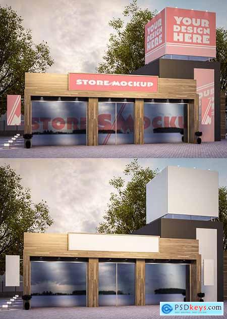 Store Signage and Outdoor Advertising Mockup 250706632