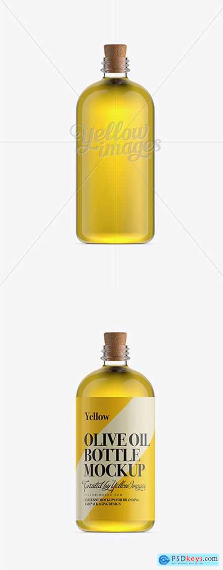 Olive Oil Bottle W Cork Stopper Mockup 11778