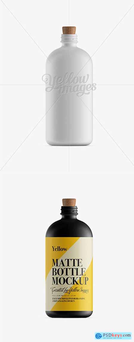 Matte Glass Bottle W Cork Stopper Mockup 11779