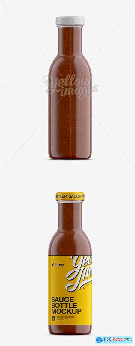 Glass Salsa Bottle Mockup 12216