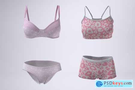 Bra and Panties or Sports Bra and Boxers Mock-Up