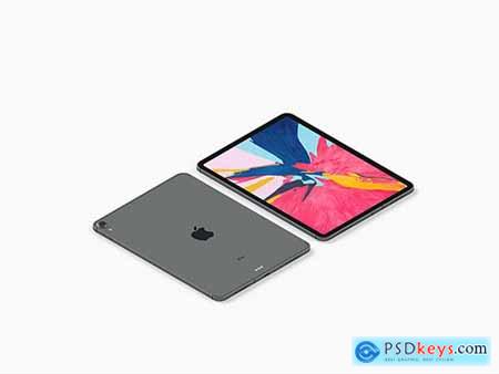 Isometric iPad Pro 2018 Mockup
