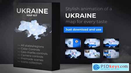 VideoHive Ukraine Map - Ukraine UKR Map Kit