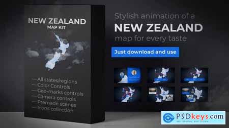 VideoHive New Zealand Map - Aotearoa NZ New Zealand Map Kit 24192708