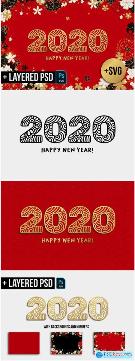 2020 New Year Numbers Illustrations 1663226