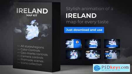 VideoHive Ireland Map - Ireland Animated Map Kit