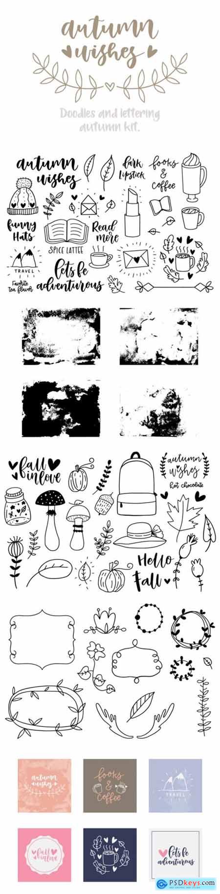 Autumn doodle & lettering kit 1863435
