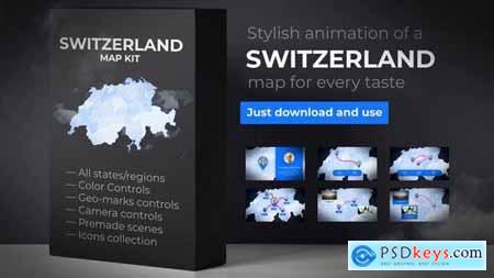 VideoHive Switzerland Map - Swiss Confederation Map Kit