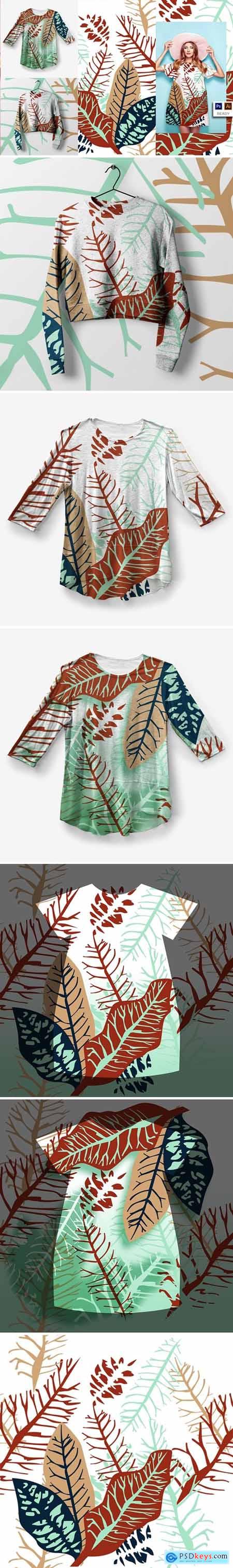 Tropical Monstera Leaves Artwork Layered and vector file