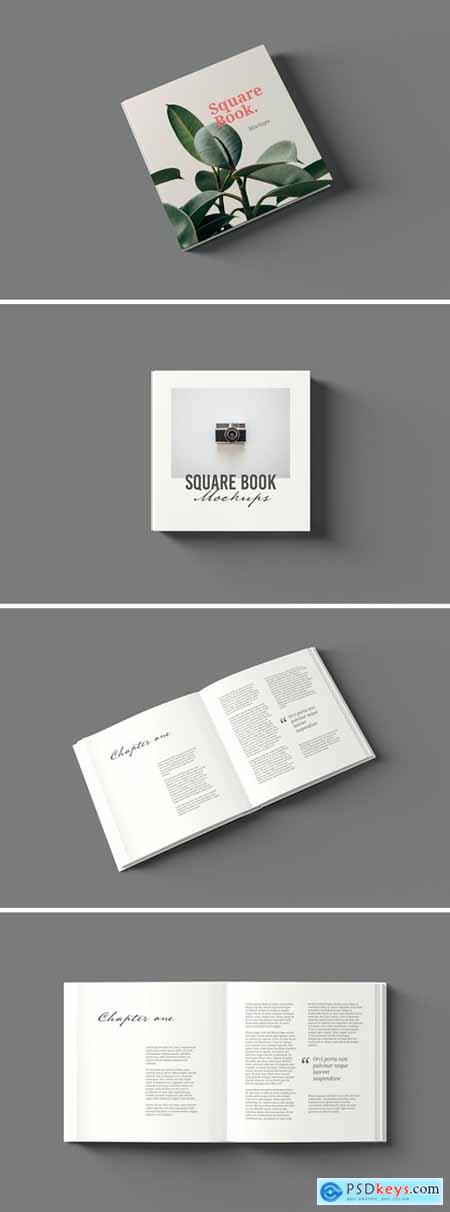 Square Book Mockups