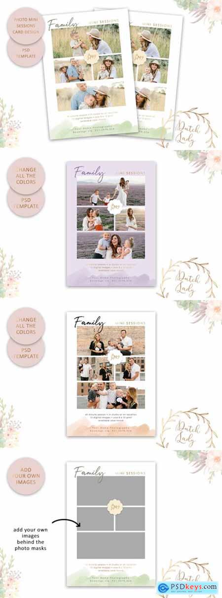 Photography Mini Session Advertising Card  Family & Portrait
