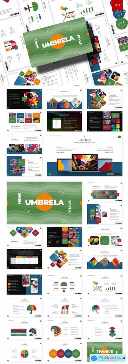 Umbrella Powerpoint, Keynote and Google Slides Templates