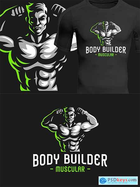 Body Builder Sport Logo Template
