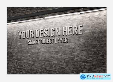 3D Words on a Wall Mockup 242687788