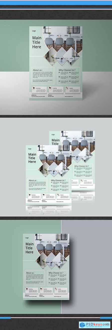 Business Flyer Layout with Pale Green Accents 243571708