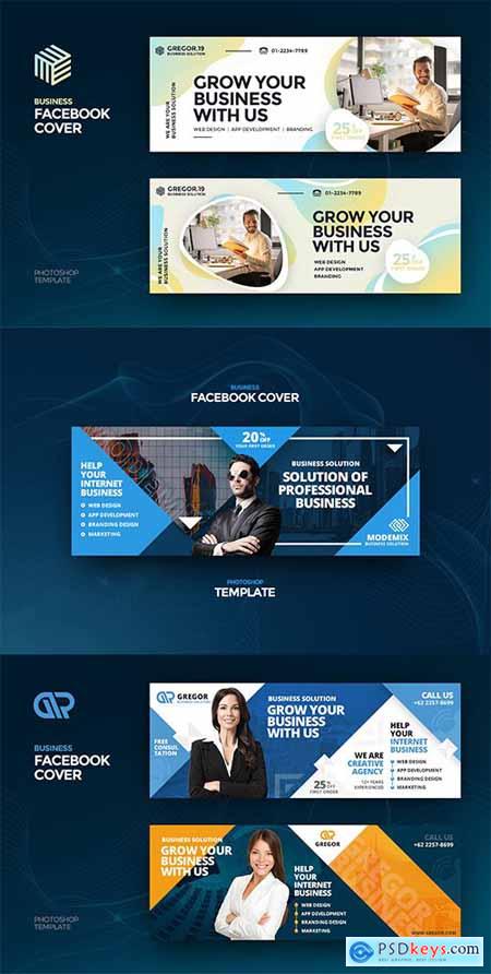 Business Facebook Cover Template Set
