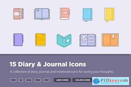 15 Diary & Journal Icons