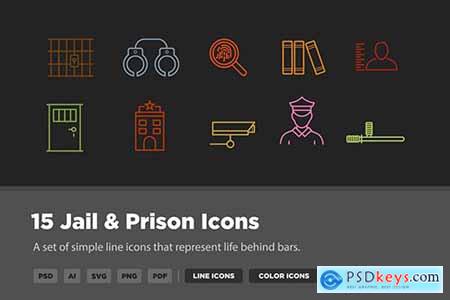 15 Jail & Prison Icons