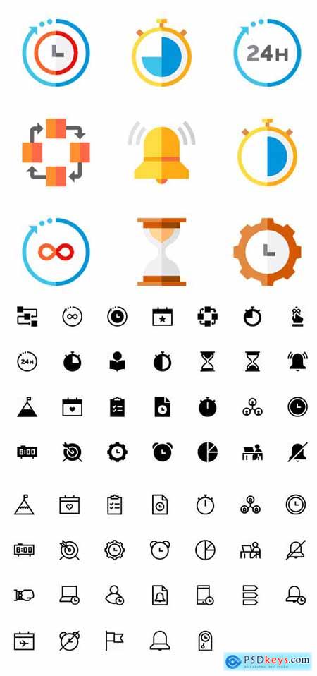 120 Time Management Icons