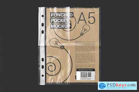 Punched Pocket For A5 Paper Size Mockup 305376