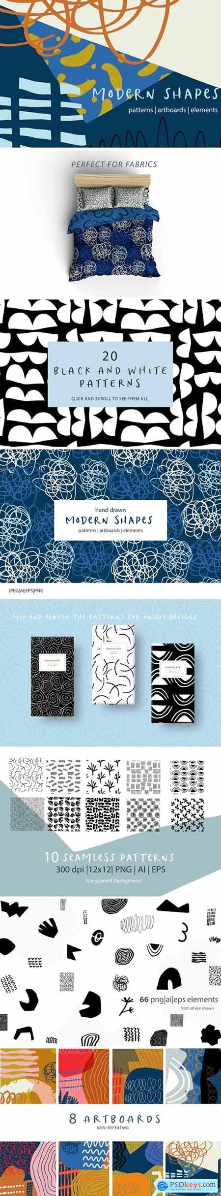 Modern Shapes Patterns & Artboards 3529308